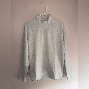 Lululemon At Ease Half-Zip (Heathered Light Ivory/White)